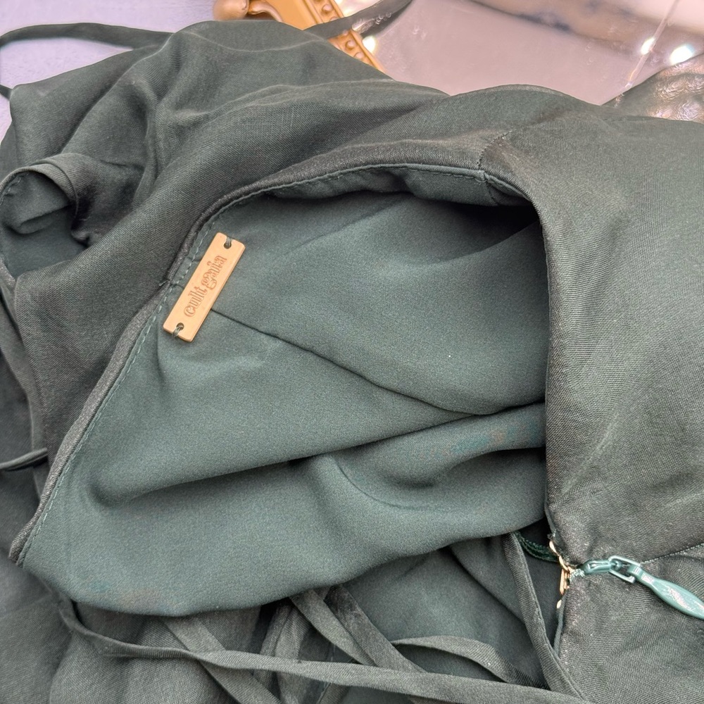 🆕 CULT GAIA 🧿 NWOT Aphea Silk Cut Out Backless Dress, Forest Green - Sz US 4 - Picture 14 of 16